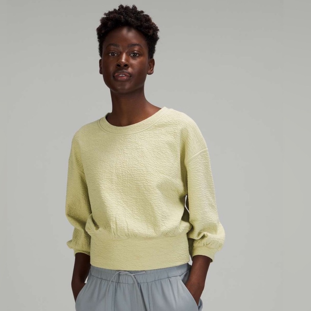 Lululemon Textured Crewneck Pullover Dew Green Size 8